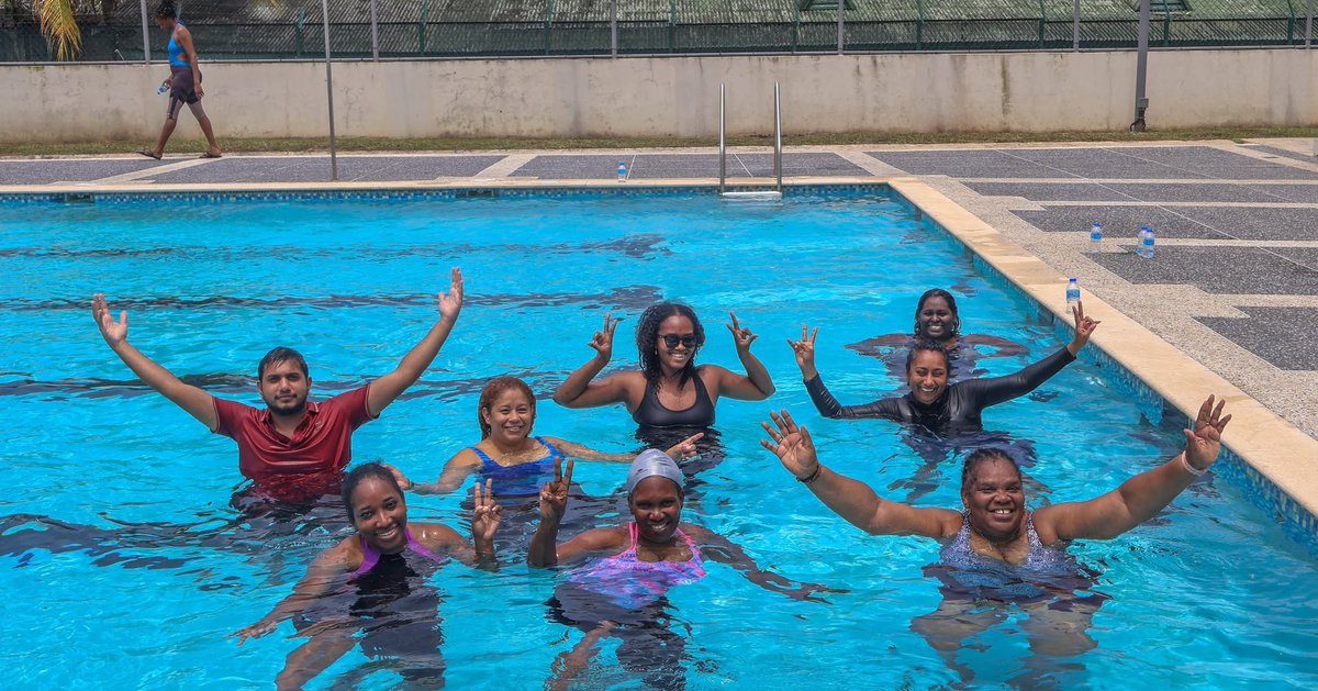 Kakuya924's tweet photo. SVD and the Defence Force hosted Renew, Restore, Rise, a wellness day for 55 female officers featuring aqua aerobics, mindfulness, team-building and expert guidance on resilience, growth and managing vicarious trauma. https://t.co/jE7U7AN5iZ