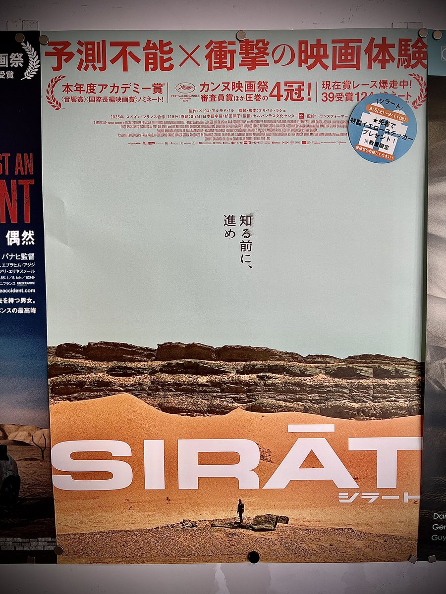 tomharak's tweet photo. しばらく映画観る気になれてなかったところ、ちょい前に話題になってた『シラート』が近所の二番館でかかってるので軽い気持ちで行きましたら
中盤以降、久々に映画に殺されるかと思った
傑作だけど二度と観たくない、と言ってる向きの気持ちがわかりました…
#シラート #SIRAT https://t.co/J55h505eaC