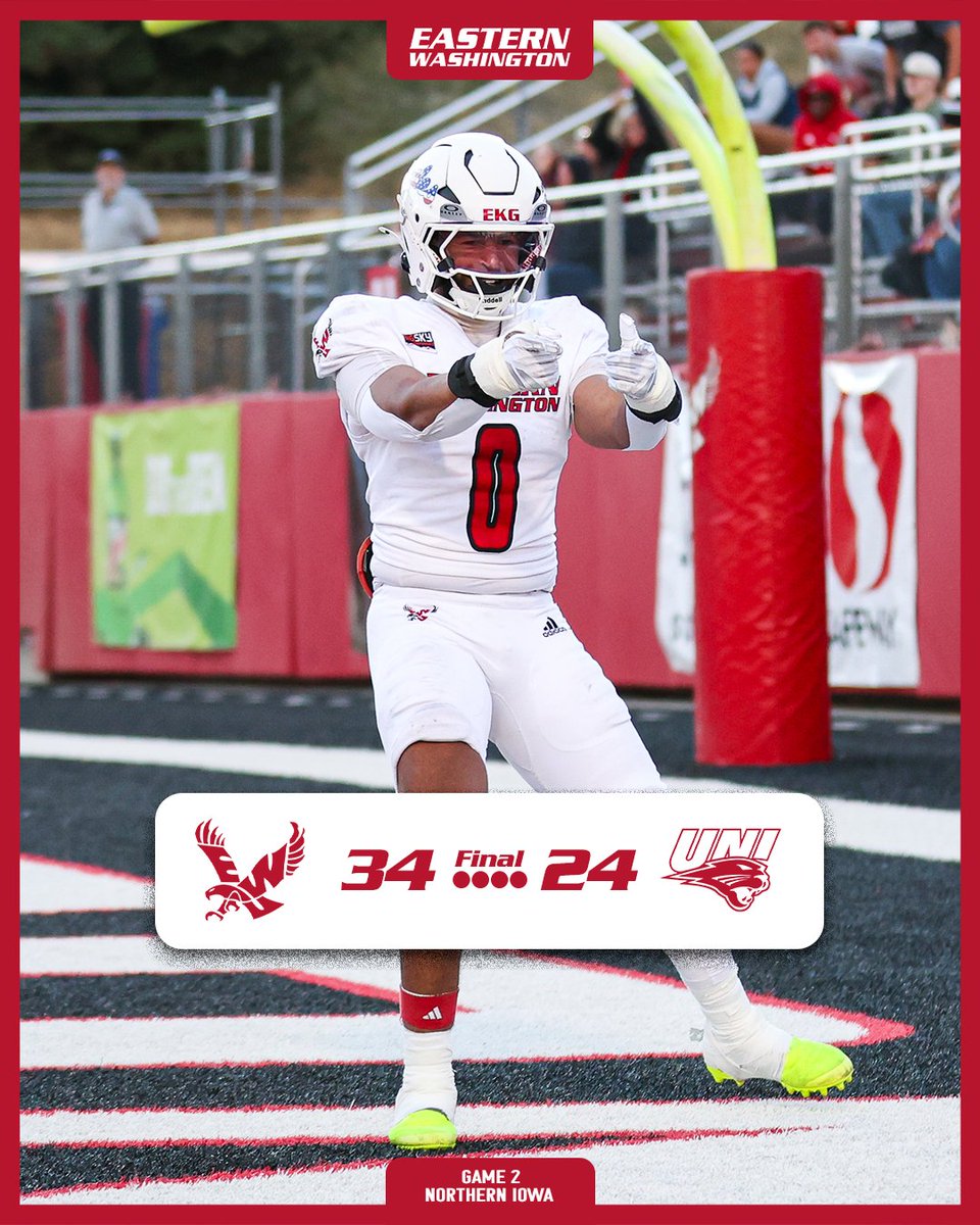 EWUFootball's tweet photo. RED DEFENDED! Eags win their home opener behind big plays from the offense and defense!

#GoEags #EKG https://t.co/XhaTzzp6fL