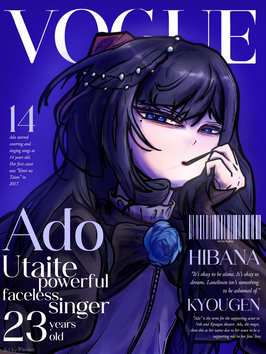 Kaiizu0219imkp's tweet photo. Ado, the Queen of J-Pop, on Vogue Magazine

#Adoart https://t.co/rNM8cEd9T3