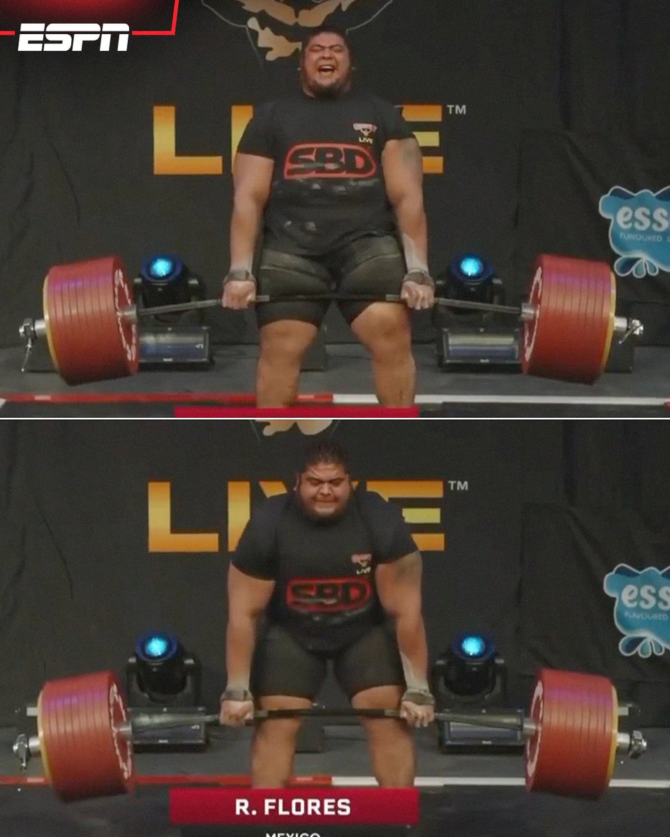 ESPNmx's tweet photo. ¡ORGULLO MEXICANO! 🇲🇽🔥

💪 Raúl Flores rompe el récord mundial en peso muerto, cargando un total de 511 kg. 

📷 Giants Live https://t.co/Y3XVpSI9Lh