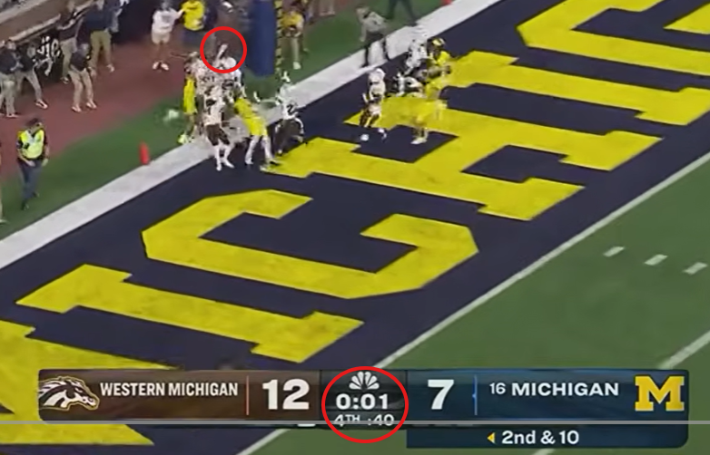 AhsanRahim73's tweet photo. It didn't look like it in real time, but to be fair, they made the right call.  @UMichFootball https://t.co/yMyTtreCAh