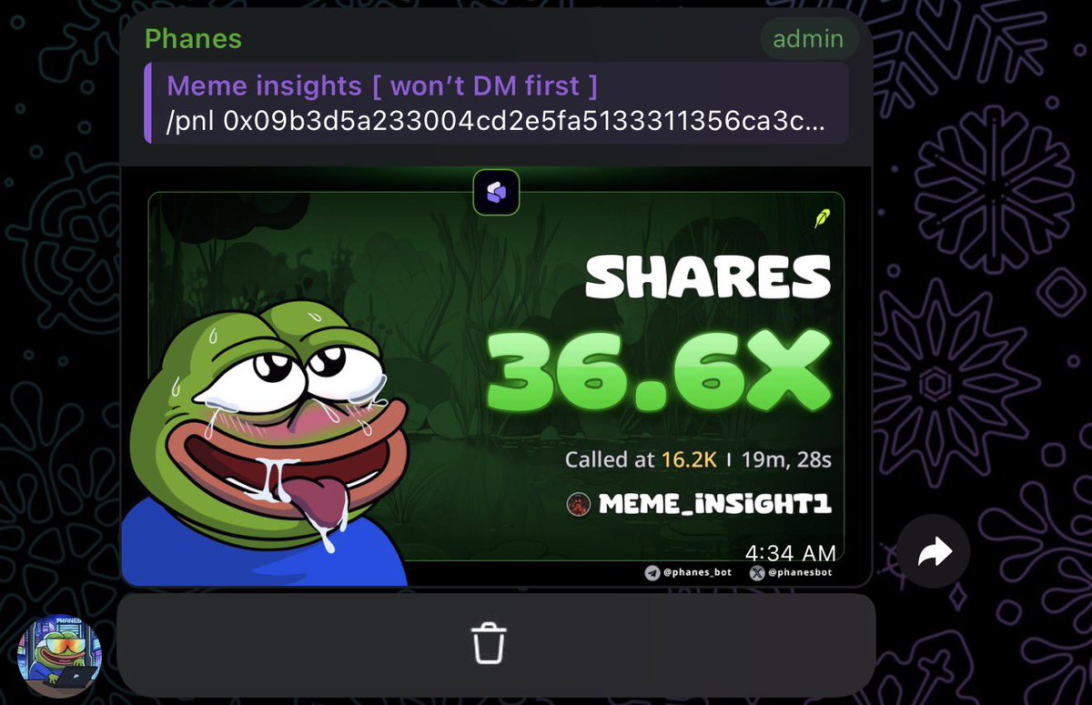 Meme_Insight1's tweet photo. Successful 36X from my call on $SHARES
CA:

0x09b3d5a233004cd2e5fa5133311356ca3c8431dc https://t.co/F1k8TZsm6x