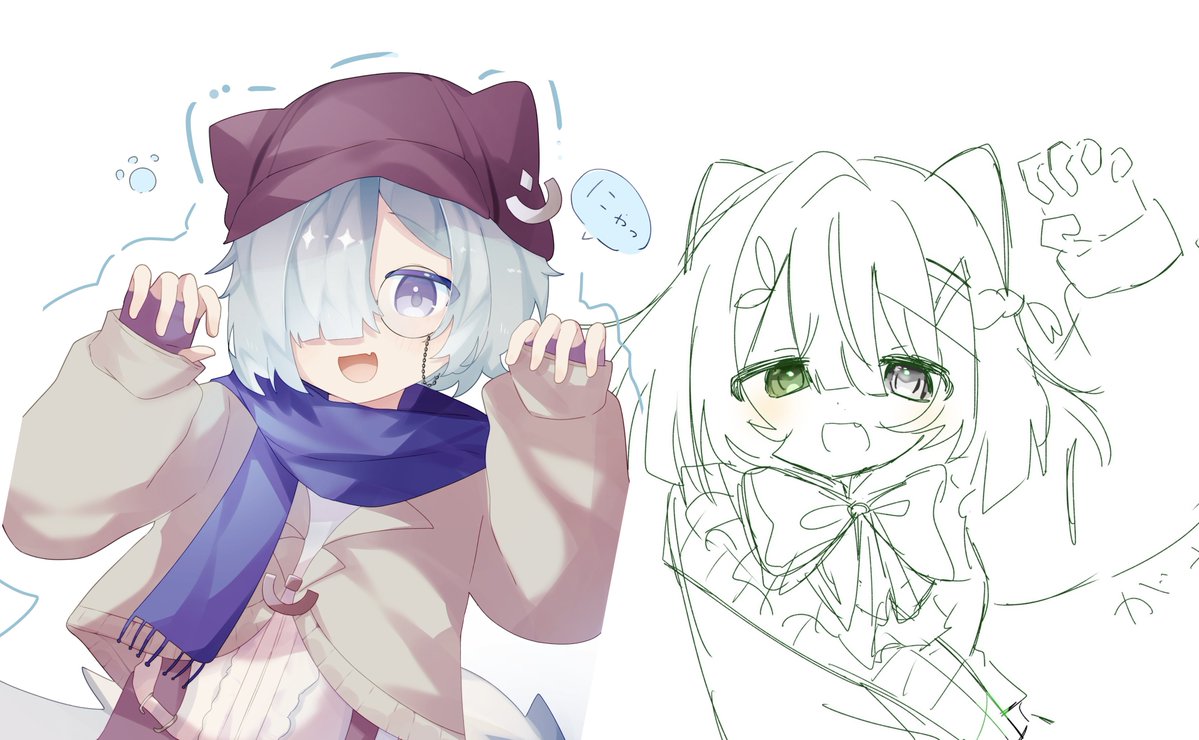 potofu0125's tweet photo. @yuureiyasiki_1 (*ˊ˘ˋ*)｡♪:*°
猫耳あったので…昨日の貰ったイラストと対になる感じで描いてみました…！
🐱… https://t.co/Hqdzg3MnWR