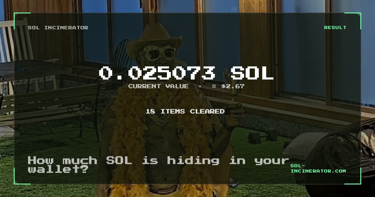 DinethOsanda's tweet photo. I reclaimed 0.025073 SOL with @solincinerator.

How much SOL is hiding in your wallet? https://t.co/whVKwlSqrB https://t.co/g98EAYCFDJ
