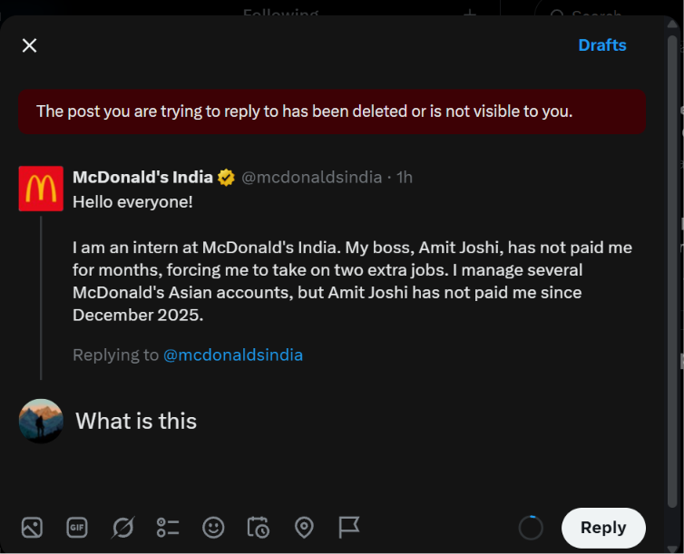 XSamXDev's tweet photo. What is this going on McDonald's India btw they deleted this tweet !!!!!!!! Whats your pov https://t.co/pXnfQLVLAp