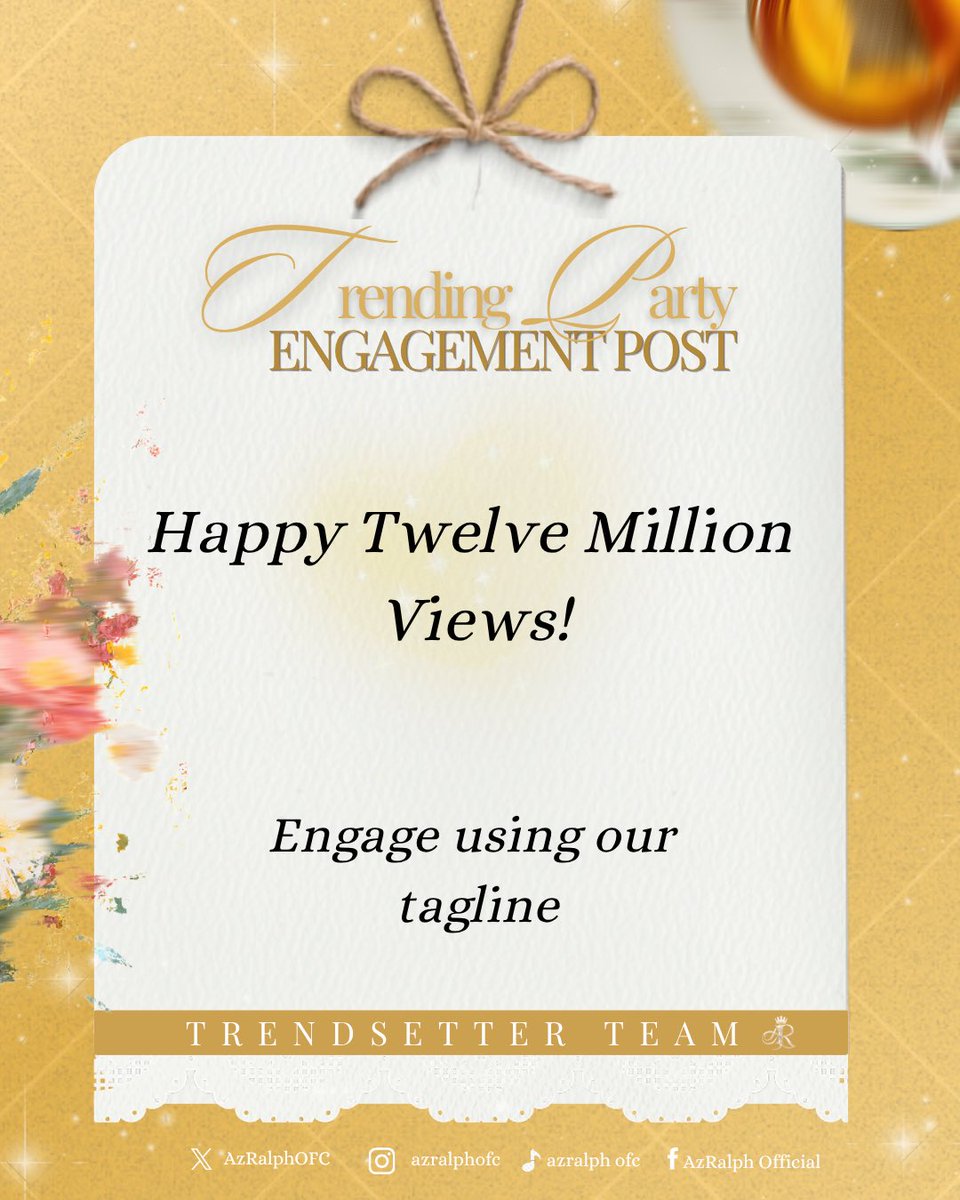 azralph_trends's tweet photo. 𝑬𝒏𝒈𝒂𝒈𝒆𝒎𝒆𝒏𝒕 𝑷𝒐𝒔𝒕

We got the Twelve Million Views for Twelve Months!
Walang nailang sa views talaga! 

Repost , like and reply “ Happy Twelve million views!” as many as you can using our tag

WAY BACK TO AZRALPH NAIILANGmv https://t.co/YnSpAVSHKQ