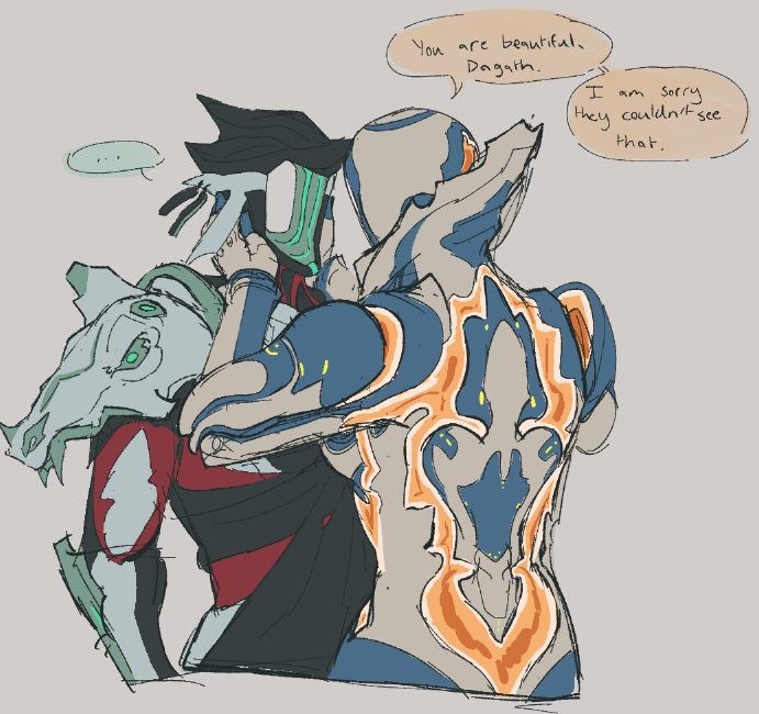 Glowfish888's tweet photo. what if we were both the faceless guardians of orokin lovers that abandoned us and we were both girls https://t.co/SQWupyWpAT