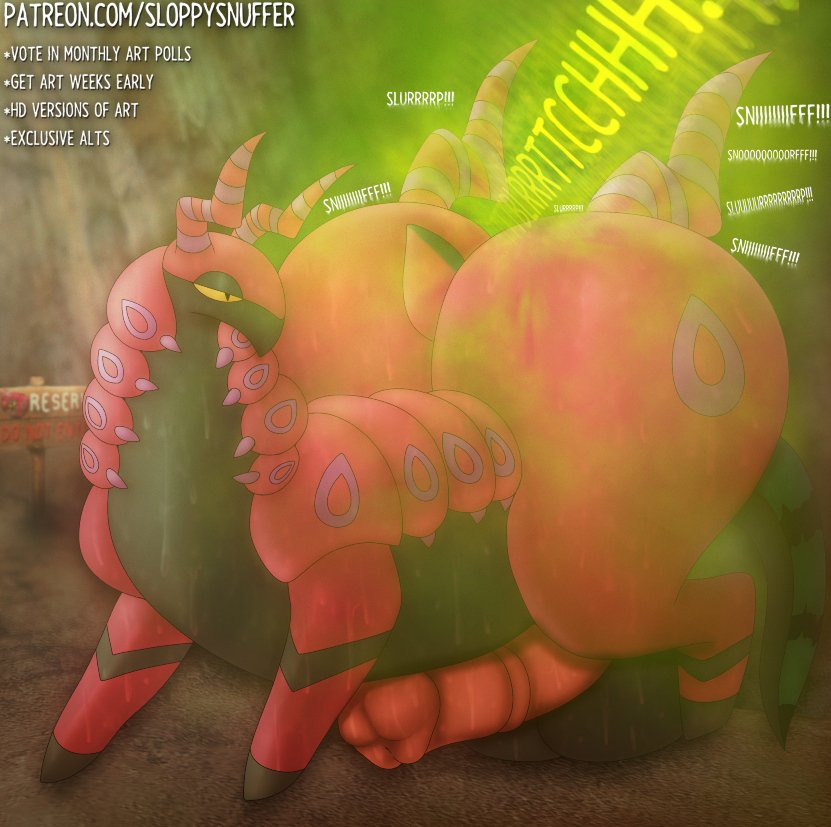 SloppySnuffer's tweet photo. Scolipede gassing a visitor https://t.co/szDRz2OCqk
