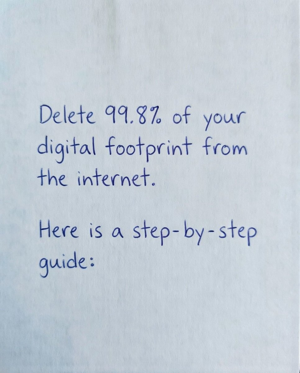 AarivKhanna's tweet photo. Delete 99.87% of your digital footprint from the internet.

Here is a step -by -step guide: https://t.co/aciE3XlOML