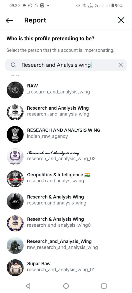 RejeendranS's tweet photo. @HMOIndia .. Theses are the fake Instagram accounts in the names of RAW, some even encouraging to enroll citizen through an e-mail ID in the profile...and it's a shame that a premier intelligence agency is allowing that... https://t.co/0YWHVpuJfz