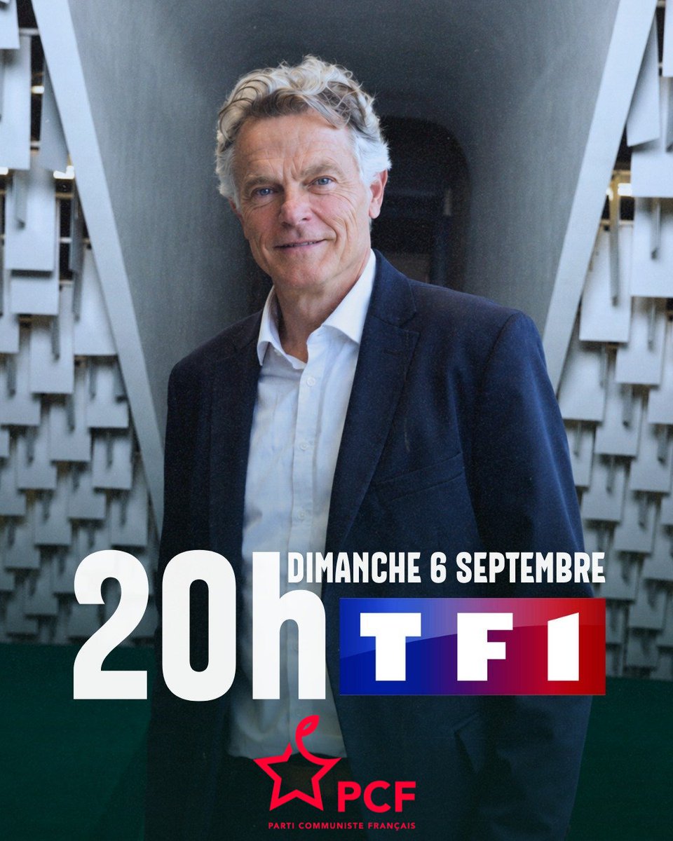 OrvaultPcf's tweet photo. @le_Parisien 🔴 [Passage Média @PCF]

A noter ce dimanche 6️⃣ septembre, @Fabien_Roussel est l'invité politique du journal du 20h de @TF1⤵️

#PassageMediaPCF #PCF #20H #lhumaindabord #Paix #Industrie #ServicesPublics #PrenezParti #climat #Total #VieChère #Vivre #PouvoirdAchat #salaire #pension https://t.co/7w0XVGAJsk