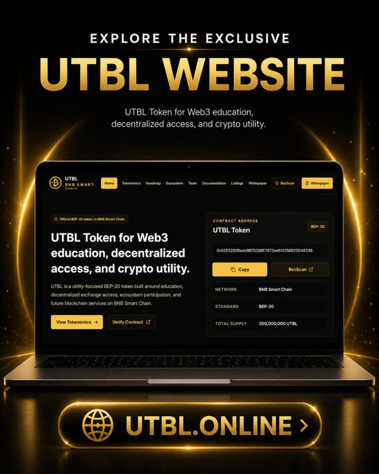 UTBLcoin's tweet photo. π Explore the Official UTBL Website
πΉ Utility-Focused BEP-20 Token
πΉ Decentralized Ecosystem
πΉ Web3 Education & Innovation
πΉ Transparent Smart Contract Infrastructure
πΉ Growing Community & Future Services
π https://t.co/zOv1THCGMP
#UTBL #UTBLToken #Web3 #BNBChain #crypto https://t.co/W72XWDFzC5