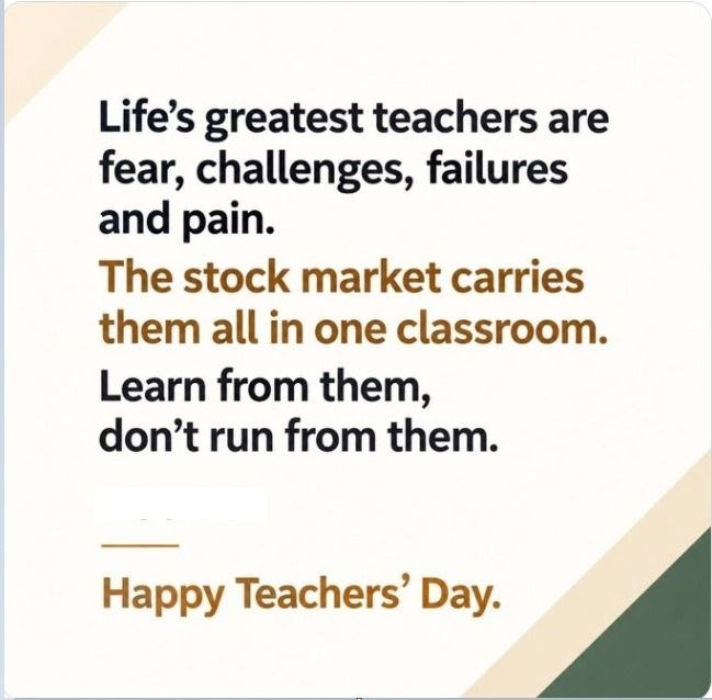 vikasastro15's tweet photo. Life's greatest teachers are fear, Challenges, failure and pain.
The stock market carries them all in one classroom.
#FinancialSuccess #FinancialFreedom #financialeducation #Financialliteracy #Growth #Longterm #Investments #Compounding #Fear #Challenges #Failure #Pain #Teacher https://t.co/AfXuo949dj