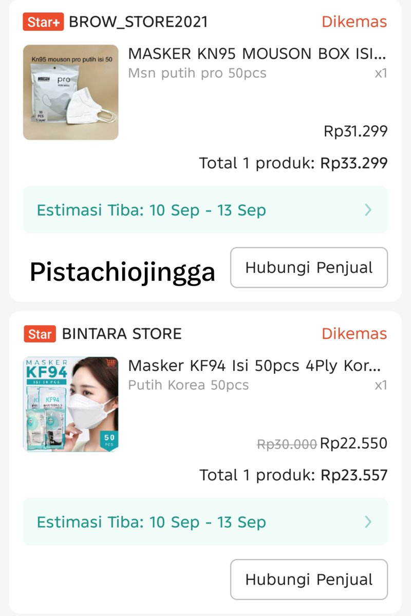 Pistachiojingga's tweet photo. Guys, beli masker secukupnya aja, jangan panic buying kayak zaman COVID kemarin. Aku sendiri beli 1 tipe KN95 dan 1 tipe KF94.

Di tengah situasi debu abu vulkanik Anak Krakatau, tadi aku sempat cari masker dan ternyata di beberapa apotek sudah ada yang kosong. https://t.co/U7BlUIQ52c
