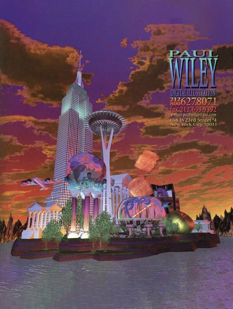 Complex's tweet photo. Paul Wiley’s digital art of the ‘90s looks like the future we were promised 🎨

[via/ PaulWiley] https://t.co/mMvhtDrnX4