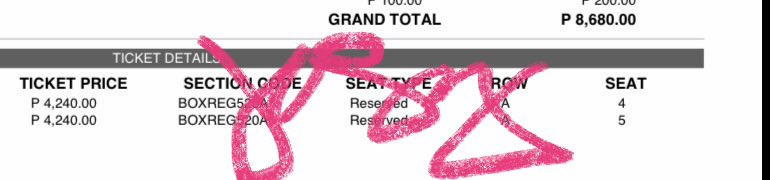 NayeonceABCD's tweet photo. Wts lfb LE SSERAFIM TOUR 'PUREFLOW' IN MANILA

(2) box reg 520A row A seat 4and5 DAY1 

SRP!

Rfs: mali ng day.. https://t.co/WPfBfyktUL