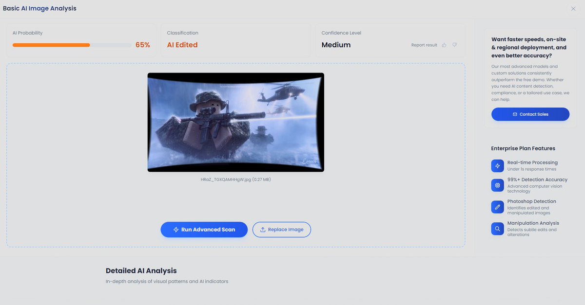 ccommugfx's tweet photo. @efenoooob I'll admit, sightengine was wrong about the blender screenshot but can you argue 4 different detectors and google saying your final work is still AI? https://t.co/p1IwddSOsC