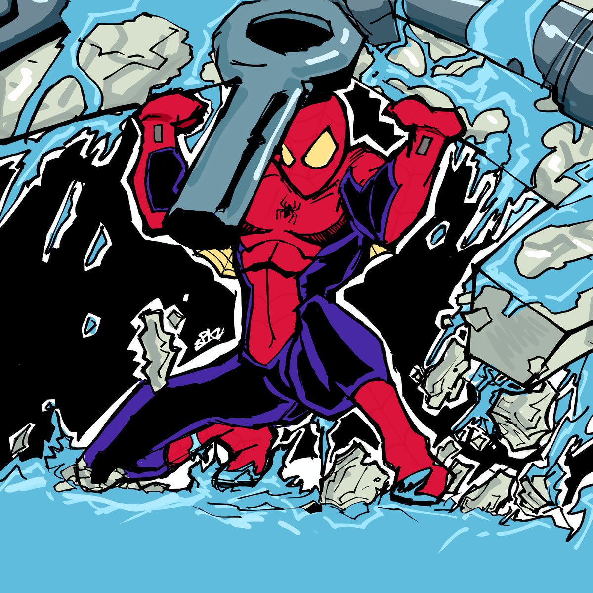 sPiku_Enrique's tweet photo. "come on spider man" #PeterParker #spiderman #SpiderManUnNuevoDía #fanart #digitalart #art https://t.co/Obcjk9KMzB