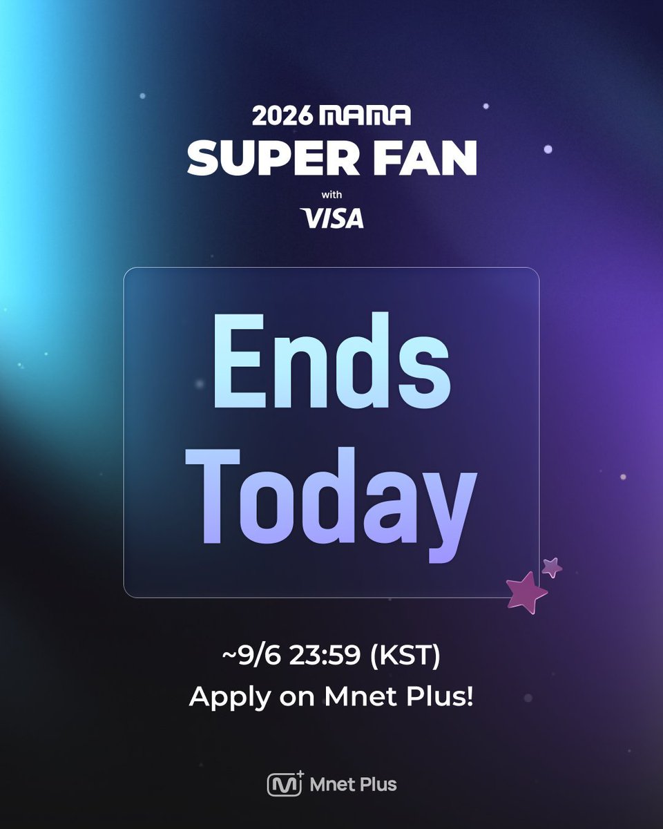 ENHYPENVTTH's tweet photo. [🗳] 2026 MAMA AWARDS • MNET PLUS

วันนี้เป็นวันสุดท้ายของการสมัคร MAMA SUPER FAN แล้วนะคะเอนจีน ถ้าสมัครเสร็จแล้ว อย่าลืมกด share link แล้วแวะมา drop link ในโพสต์ใต้เมนชั่นเพื่อเพิ่มสิทธิ์ในการได้รับเลือกกันน้าา🥹🙇‍♀️

‼️ยังไม่ใช่โหวตจริง‼️

✨️ สมัคร MAMA SUPER FAN เพื่อส่งชื่อ ENHYPEN ไปเข้าชิงรางวัลใน 2026 MAMA AWARDS
✅️ 1 บัญชี สมัครครั้งเดียว
✅️ แชร์ลิงก์สมัครเพื่อเพิ่มสิทธิ์รับเลือก

🔗:https://t.co/O4XbPglG1x

⏰️ สมัครได้ถึง วันนี้ 21.59 น. 🇹🇭‼️‼️
📌 ประกาศผล SUPER FAN: 10 ก.ย. นี้

#เอนไฮเพนมีโหวต #เอนจีนเอนจอยโหวต #ENHYPEN #엔하이픈 #エンハイプン
@ENHYPEN_members @ENHYPEN