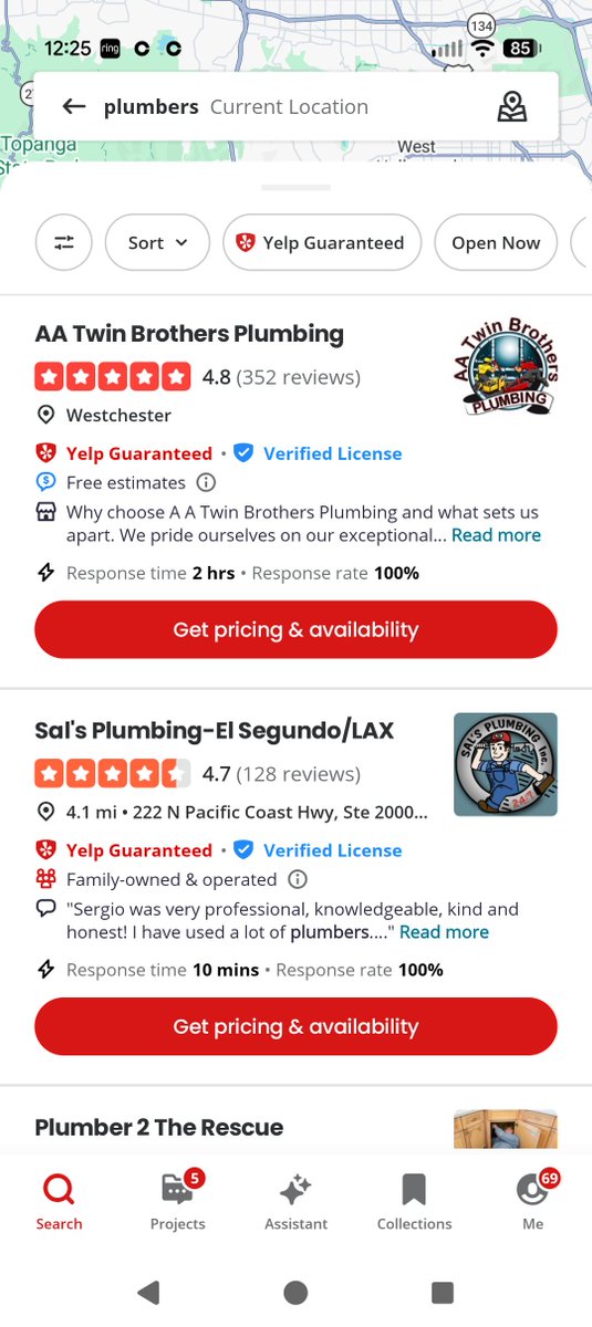 TranquilMatcha's tweet photo. @yelp is shady AF. Can you tell both of these are sponsored listings? @FTC https://t.co/ZtamjnUbqE