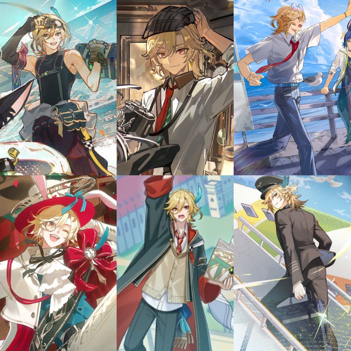 TimelyKaveh's tweet photo. Kaveh in hoyofair’s countdown illustrations over the years🤍🏛️ https://t.co/zL4FnWRTC7