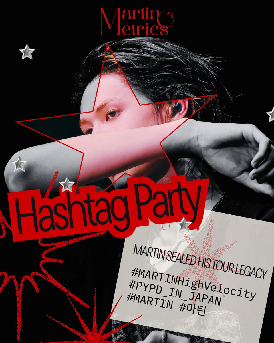 martinmetricsvn's tweet photo. 🎉HASHTAG PARTY FOR MARTIN AT PYPD🎉

📌Target: 4k

✨Use the tagline and hashtags below👇🏻

MARTIN SEALED HIS TOUR LEGACY

#MARTINHighVelocity
#PYPD_IN_JAPAN
#MARTIN #마틴 https://t.co/he3zzAb4pL