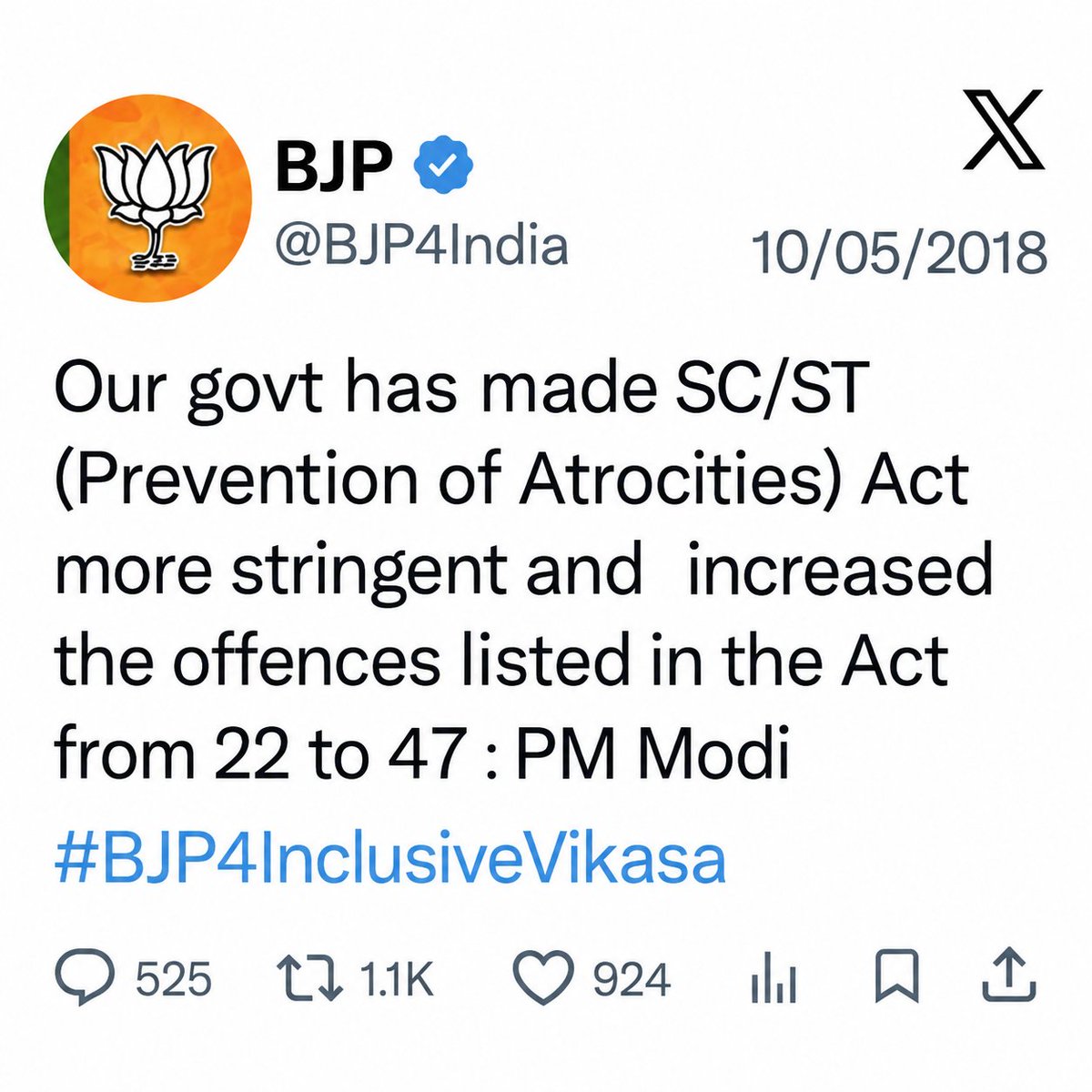 AjeetBhartii's tweet photo. मोदी जी ने SC-ST Act के कथित प्रावधानों को बढ़ाकर सैंतालीस इसलिए किया है, क्योंकि भारत को 2047 तक विकसित बनाना है।

अब सैंतालीस-सैंतालीस का यह अद्भुत राइम समझिए: 2047 तक विकसित भारत बनाना है, तो हर चीज़ में 47 का योगदान ज़रूरी है!