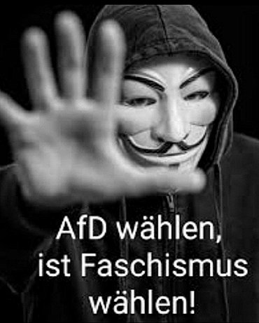 Anonymous00708's tweet photo. Heute in Sachsen-Anhalt dem neuen Faschismus einen Dämpfer verpassen! Ziel: Unter 40%!
FCK AFD! https://t.co/mLF0O9cT4U