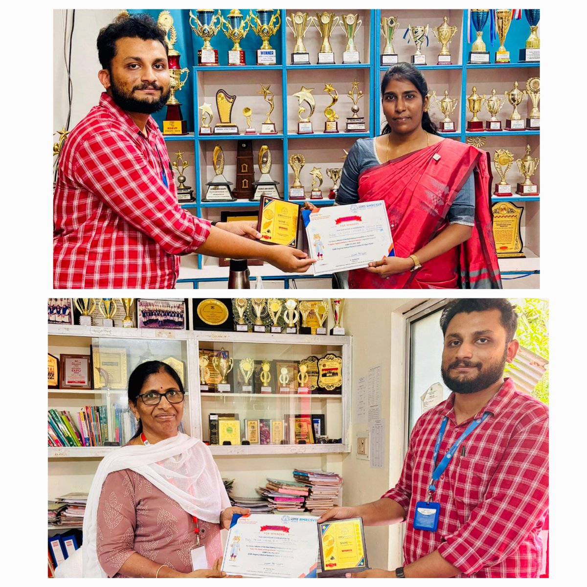 icmrrmrcsvp's tweet photo. We are pleased to share glimpses from the prize distribution of ICMR SHINE-2026 Reel Making Competition, organized by ICMR RMRCSVP
Prizes were handed over to the Principals of the respective schools, with a request to kindly present them to the winning students at their schools. https://t.co/6BZIrFdLyR