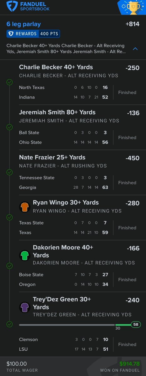 InTheLab365's tweet photo. Glad football is back ✅️💰 
$300 ➡️ $3200

#Gambling𝕏 #GamblingCommunity #LSU #Clemson #WMU #MICH #GamblingTwitter #NCAAF https://t.co/cBmAnyxOnY