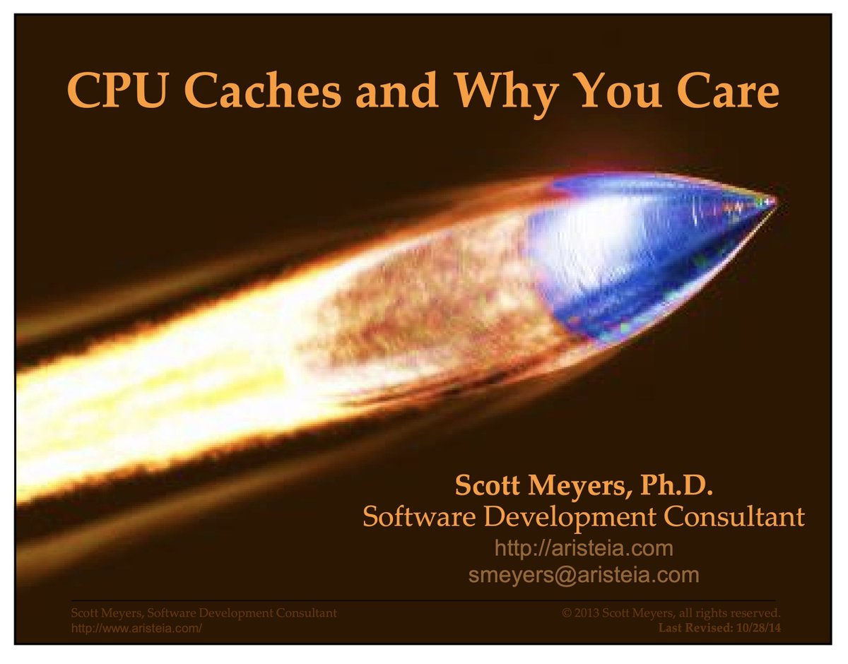 vivekgalatage's tweet photo. When it comes to memory hierarchy discussion, the CPU caches and this amazing talk by Scott Meyers is timeless.

https://t.co/jOnGorBQh8 https://t.co/p90XIJd8Xi