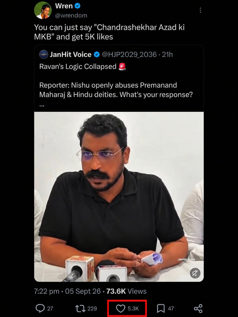 wrendom's tweet photo. "Chandrashekhar Azad ki MKB" 10,000 baar 🤟🏻 https://t.co/JVaKwYWYi5