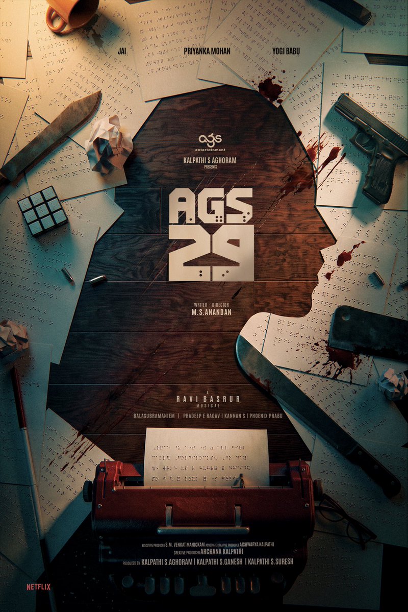 archanakalpathi's tweet photo. Some stories are super special and this will certainly be one of them ❤️

A thrilling new journey begins today...

Presenting #AGS29, a gripping thriller starring @Actor_Jai and @priyankaamohan ❤️

Written & Directed by @anandanmsoffcl 
A @RaviBasrur Musical

#KalpathiSAghoram #KalpathiSGanesh #KalpathiSSuresh @archanakalpathi @aishkalpathi @venkat_manickam @Ags_production

@iYogiBabu @actornasser @GMSundar_ @DirRajivMenon @balasubramaniem @skannanartdir  @PradeepERagav @tuneyjohn @malinavin @onlynikil  @NetflixIndia @sivakumarpk @thetabsofficial #DigitallyPowerful