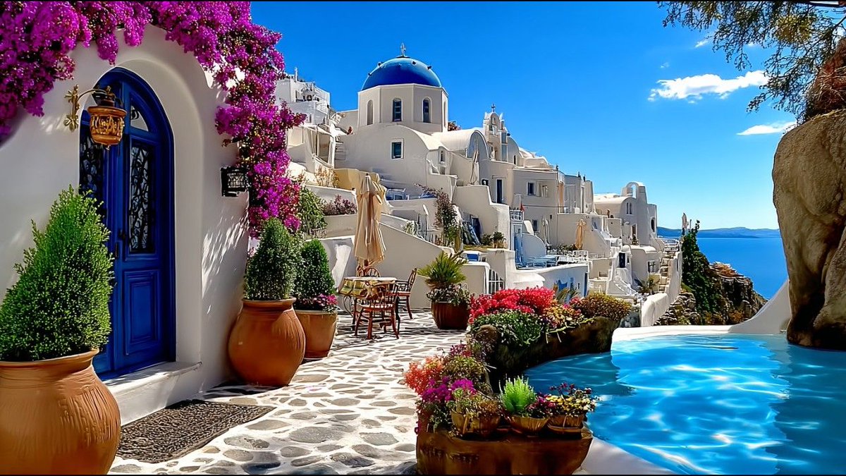 karabad11's tweet photo. Woke up to a sunrise over Santorini’s white domes, sipped cold coffee by the caldera, and realized the best travel moments aren’t planned — they’re the unscripted ones. What a perfect little Greek escape! https://t.co/tiBnnwj01T