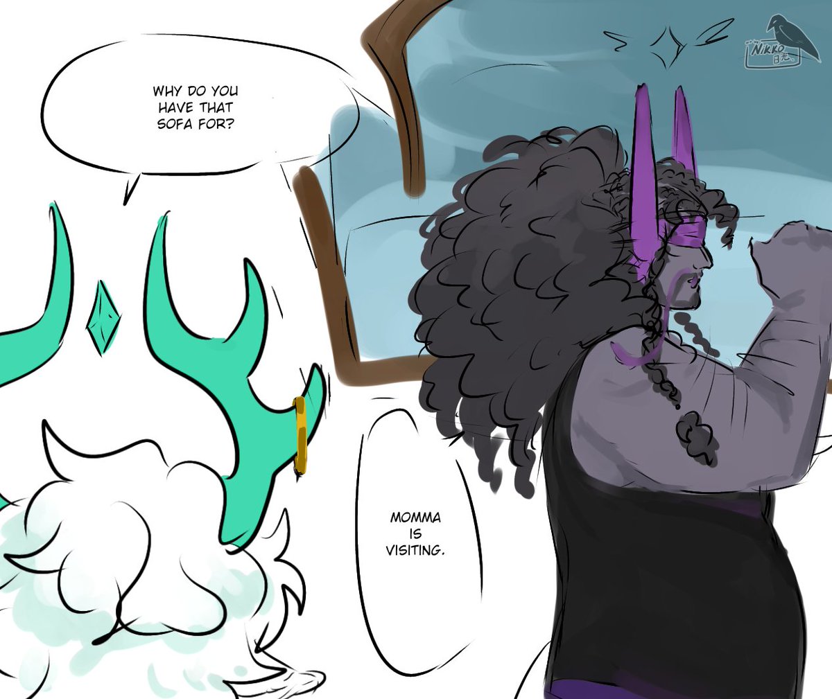 kage_kasai's tweet photo. My friend and i was talking about how banhammer probably have another sofa specifically for windforce whenever she visit him. 
(This conversation happen when i was building banhammer room) 
#phighting https://t.co/59YZRyHagR