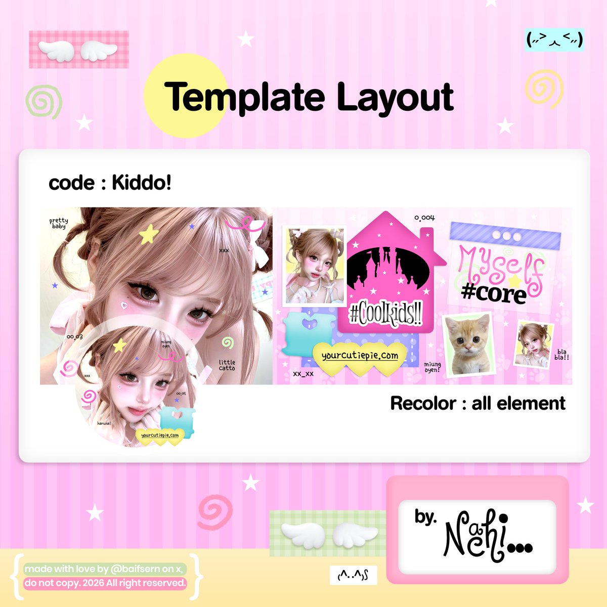 baifsern's tweet photo. { 🍎 .. help rt yaa .. timakasi ! }

masih tersedia 5 template layout cantik dibawah ini yang siap di jemput via dm atau wabis aku yaa

{ IDR. 150k/ea }

+ Recolor : ✅
+ DP/Fullpay : ✅
+ Ava (PNG + JPG) ✅

Yuk jajan yuk 💬🍀🍊 #bealanja https://t.co/GqH3xUE0ti