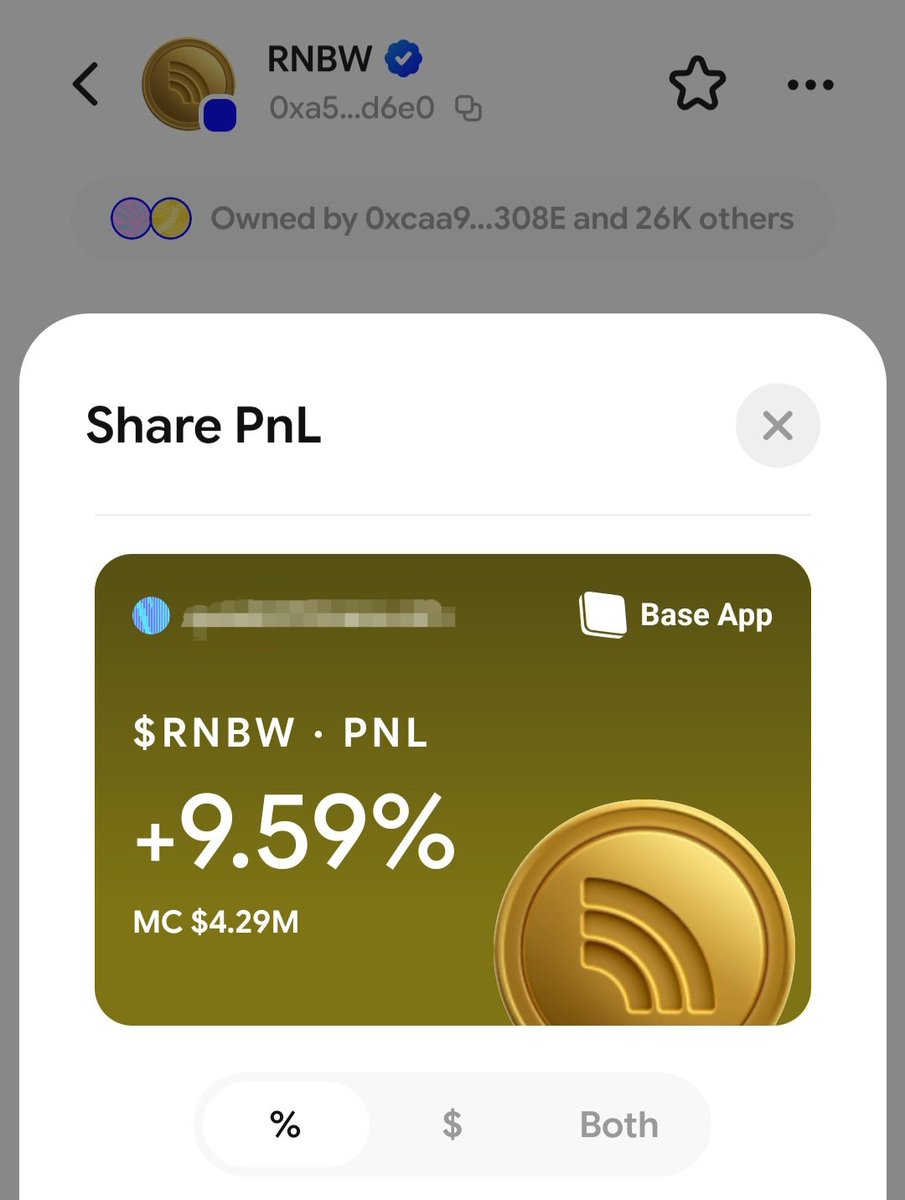Moneypaiger's tweet photo. $RNBW looks bullish 🌈📈
This PnL card looks too cool 🔥
Trading it on @baseapp makes it even better.
Bullish setup. Let’s see where RNBW goes next 👀
@base szn just getting started 🚀
Wen ill get verified tag for $MPGR ? 😉 @Oxxbid @baseapp
#RNBW #Base #BaseApp https://t.co/kVOQw6MaJr