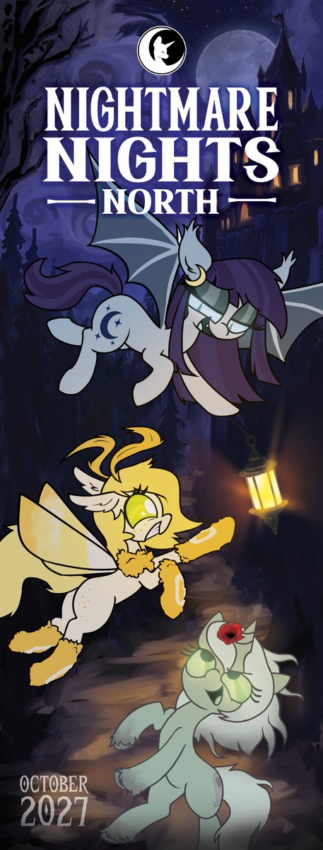 WishingScarf's tweet photo. Banner art I made for Nightmare Nights North!
A new MLP con coming October 2027
Featuring Gibbous Moon, Lantern Light, &amp; Carry On!
Background art as well :)
https://t.co/hJseqL52Iu https://t.co/1cpZlqEuOz