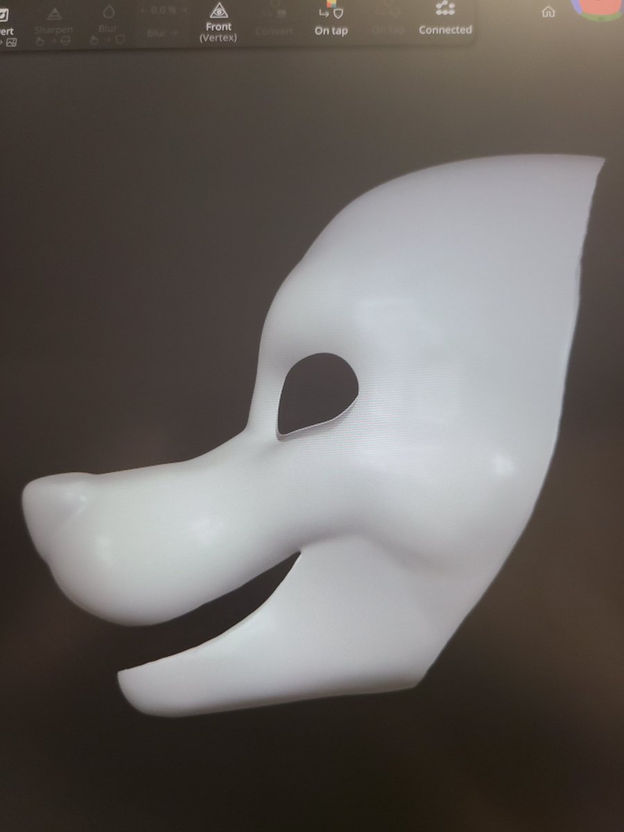 Monstirque's tweet photo. Crying inside because I can't get my art the way I want it no matter the medium 🫠 here's another shitty fursuit head base https://t.co/naITn91mRP