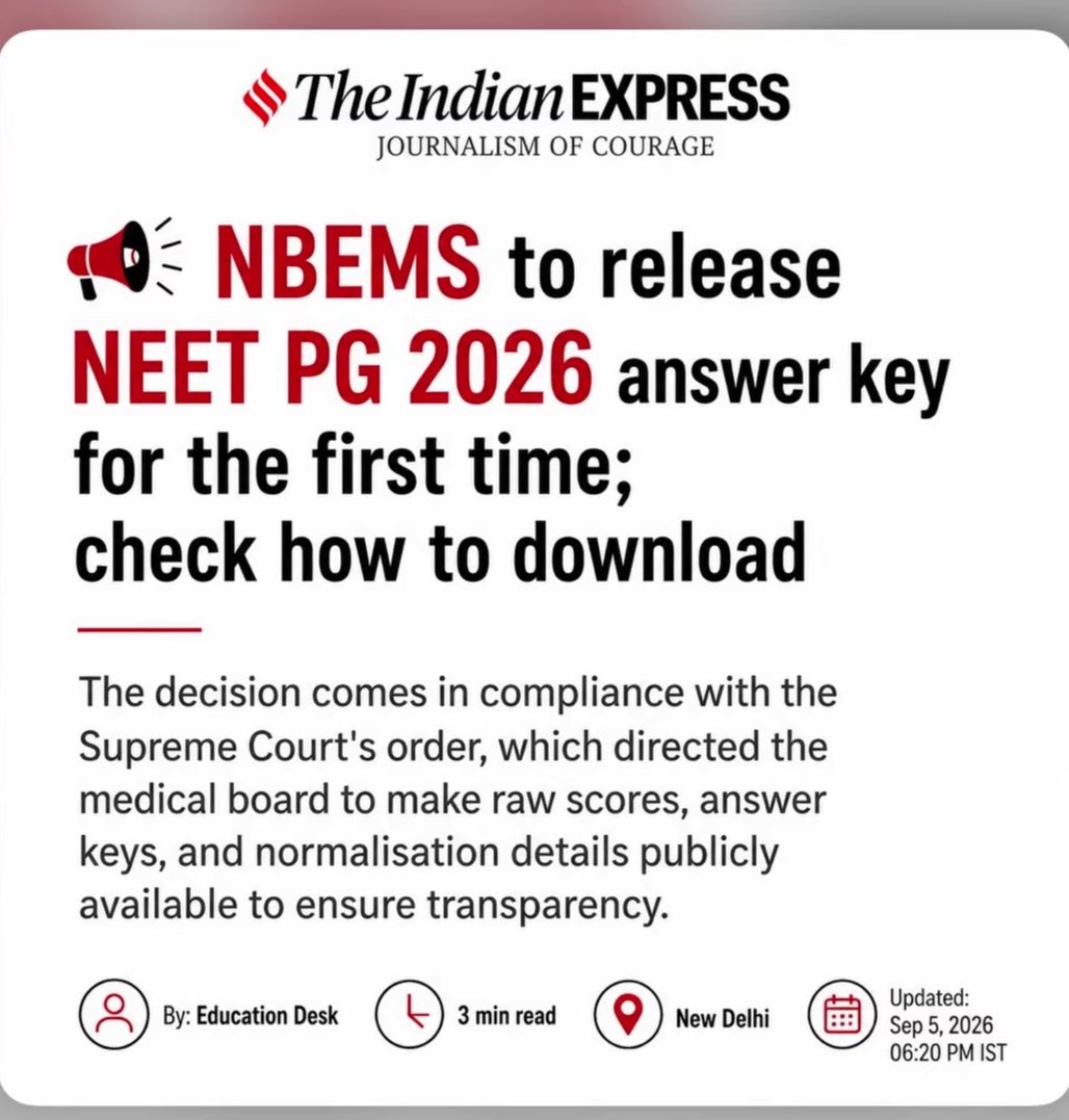 bhatia_nachiket's tweet photo. NBE, how is this “transparency”?

You’re releasing Question ID + Correct Option ID + Candidate’s Option ID — but NOT the actual question.

How is a student supposed to verify an answer 1–2 weeks after the exam without even seeing the question?

Do you expect students to remember 200 questions and options from their IDs? 🤡

Real transparency is simple:

Question + Options + Candidate Response + Correct Answer.

Anything less feels like a checkbox exercise designed to look transparent without actually allowing students to verify anything.

Question ID ≠ Transparency.
Release the COMPLETE questions, @NBEMS_INDIA.