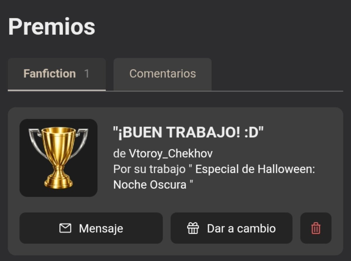 Dayflyp_p's tweet photo. Aaaah acabo de recibir el mayor alago en el mundo del fic en Fickbook lit ese trofeo es de paga y dios . 😭😭

Este es el fic para los fans del ChesGray.
https://t.co/tnow9cy8TY
En wattp está en español y de paso me pongo a chambear lo que falta.
#ChesterxGray 
#ЧестерxГрей https://t.co/ZSeqOoBFBo