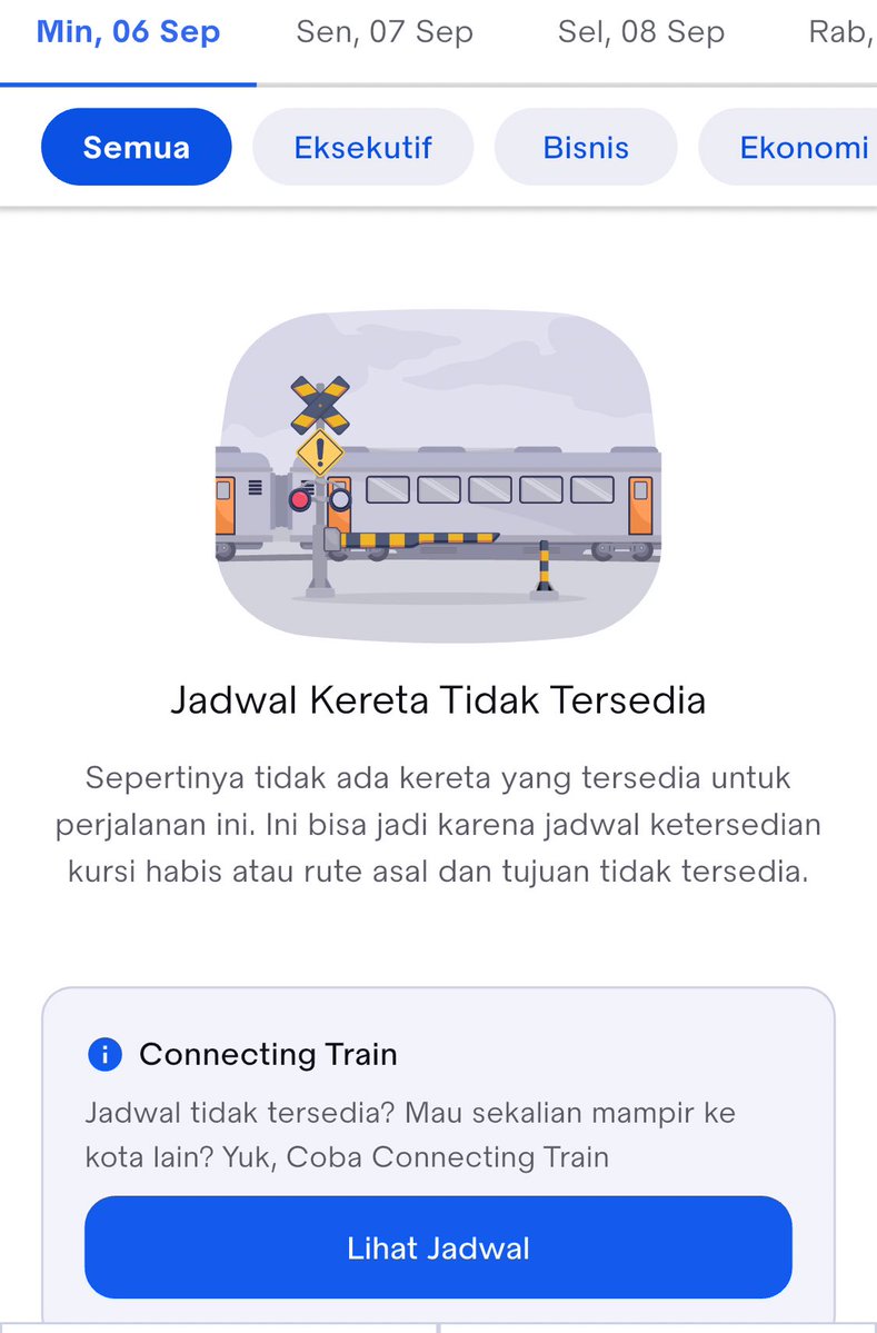 _lavenderbluee's tweet photo. @KAI121 min, ini kai eror apa gmn? saya mau pesen tiket buat malem ini gada, tp pas cek tgl lain pun tnyt kosong jg. tolong dong dr pagi gini trs https://t.co/99iTUAA7ty