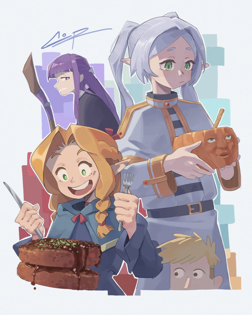 grainofroyce's tweet photo. marcille and frieren food swap #art https://t.co/a2bf7PrwXb