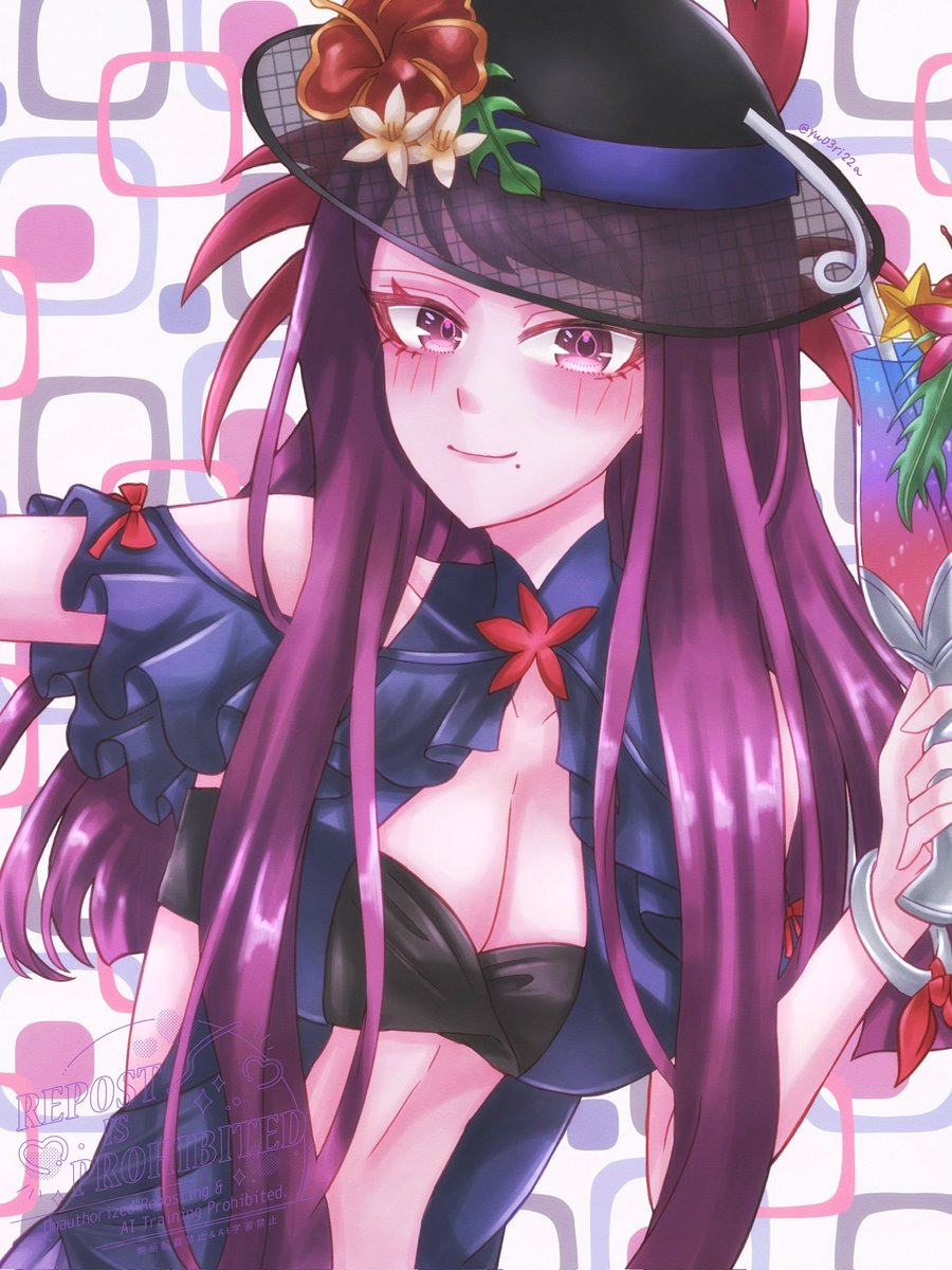 yu03ri22a's tweet photo. 水着アイビー / Ivy💜🌺
1〜2年くらい前に描いて放置してた下書きを完成させたよ〜！😇💪
#FEエンゲージ #FireEmblemEngage https://t.co/BGVvXjePdm