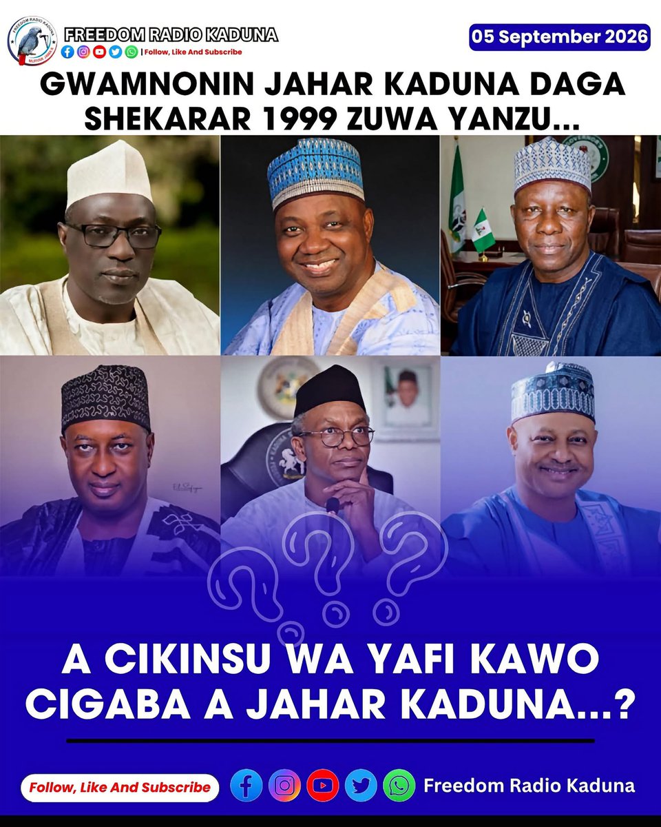 Better_Kaduna's tweet photo. Weekend Discourse

1999 - Date: Who among these Leaders brought development to Kaduna State the most? https://t.co/1urYZ9iW24