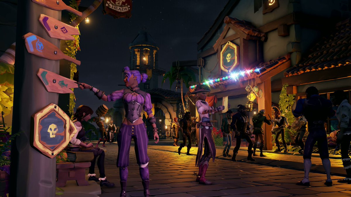 KBoldZiel's tweet photo. Nightfall Brings the City to Life!

Theme: Sightseeing
#SoTShot 
@SeaOfThieves
#SeaofThieves https://t.co/YcjMPzz908
