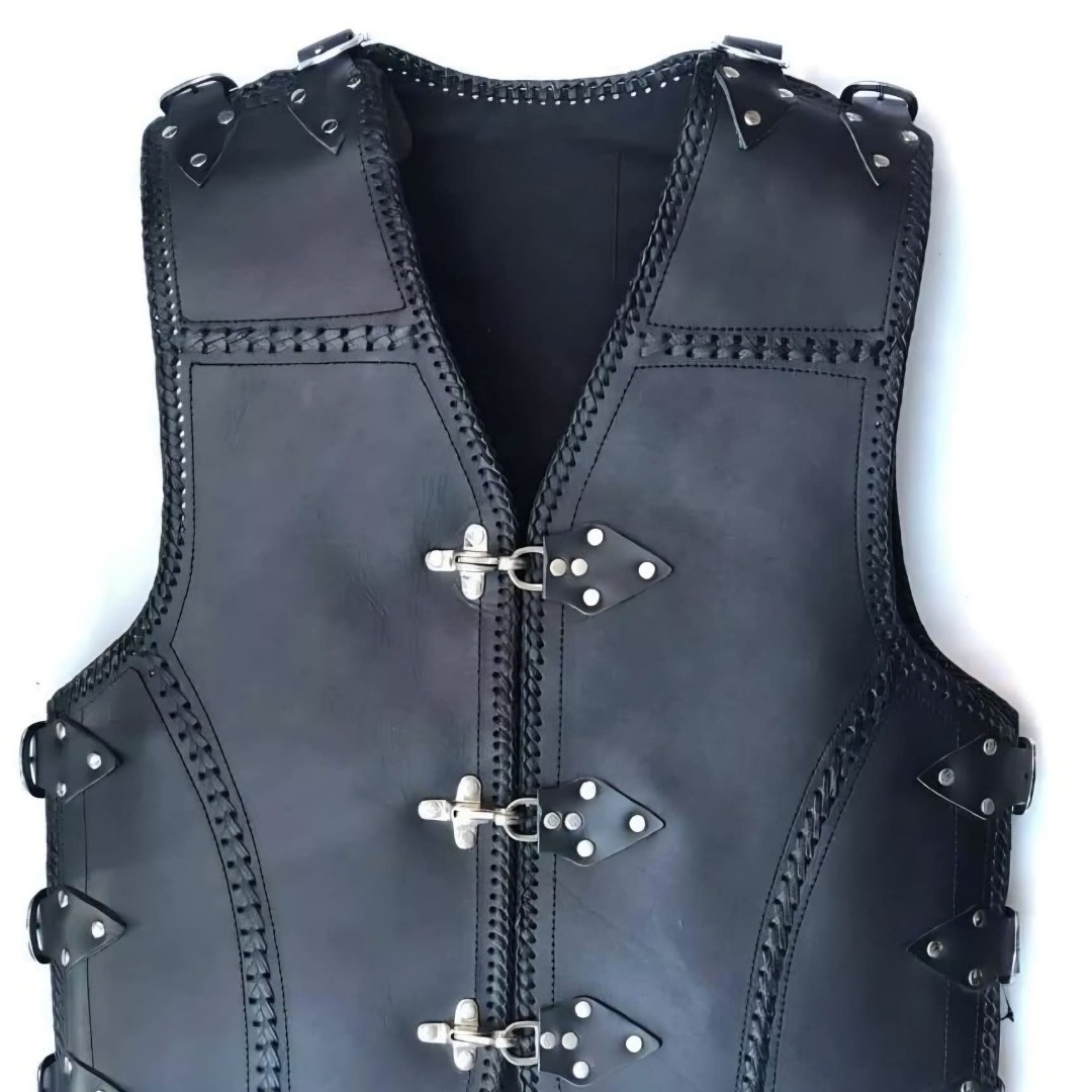 LucileHubeti's tweet photo. Premium black genuine leather biker vest for men. Handcrafted braided design, secure buckle closures, and timeless motorcycle style for riding, road trips, clubs, and rugged everyday wear. https://t.co/7nY55oNfQO