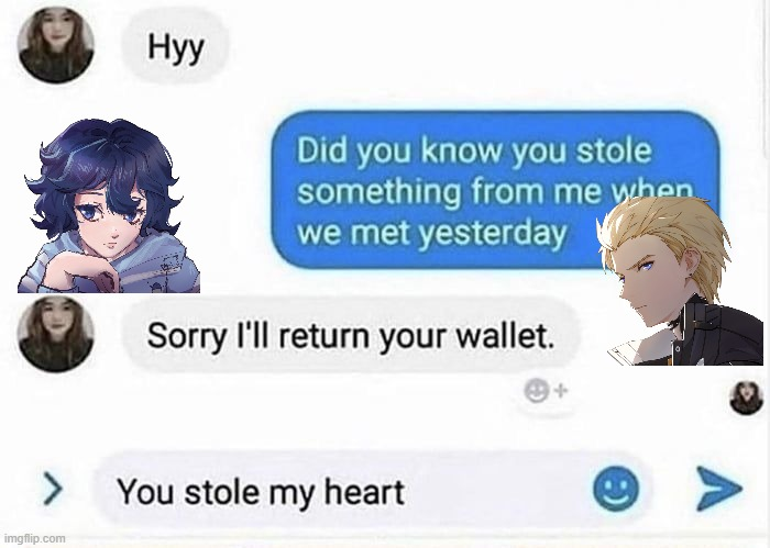 Animabutyuming's tweet photo. silly LuChrome stuff. because yes.

Luan probably did accidently steal Chrome's wallet i can see that happening https://t.co/HxI9hSoQ1O