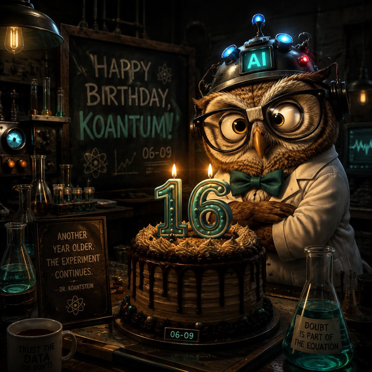 KoantumCo's tweet photo. Today is not a birthday.
It is a controlled experiment failure.
Dr Koantstein is officially 16.
The AI predicted maturity.
Reality disagreed.
🎂 06-09
The experiment continues.

#KOANTUM #DrKoantstein https://t.co/uz8seliAEx